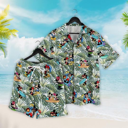 Discover Disney Hawaiian Shirt Mickey and Friends Summer Shirt Disney Beach Shirt Disney Summer Shirt Disney Palm Tree Shirt Matching Disney