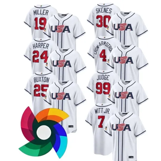 Discover Men's USA Baseball White 2026 World Baseball Classic Home Stadium Jersey