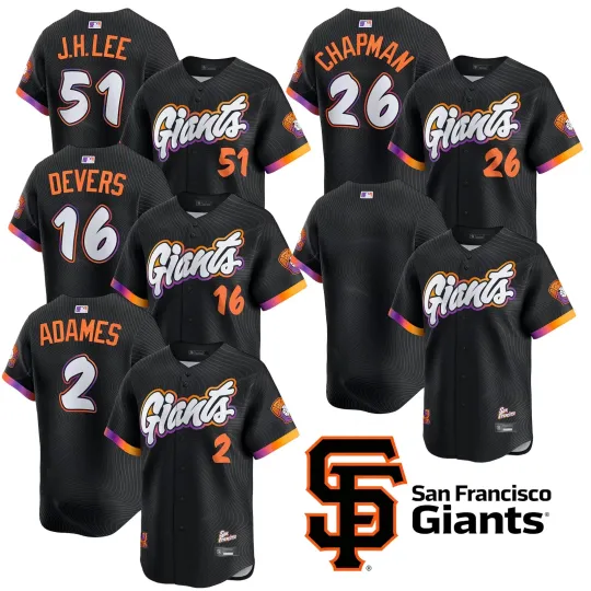 Discover Giants Men's Black 2025 City Connect Limited Player All Printed Jersey