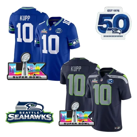 Discover Men Seahawkss Cooper Kupp #10 Super B.owl LX Limited Printed Jersey