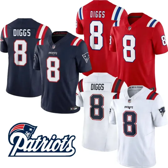 Discover Men's Patriotss #8 Stefon Diggs Game Limited Printed Jersey S-3XL All Color