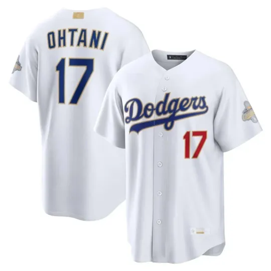Discover Men's Dodgerss Shohei Ohtani White 2026 Gold Collection Stadium Printed Jersey