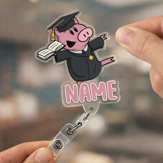 Discover Custom Elephant Pigeon Piggie Graduation Badge Reel, Teacher Children Book Badge Reel, Teacher Appreciation Graduate Gift, Back To School