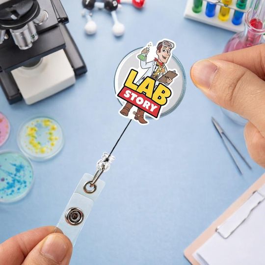 Discover Woody Toy Story Lab Week 2026 Badge Reel, Buzz Lightyear Woody Jessie Bo Peep Lab Team Retractable ID Badge Holder