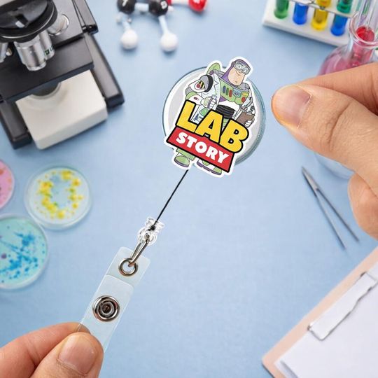 Discover Buzz Lightyear Toy Story Lab Week 2026 Badge Reel, Buzz Lightyear Woody Jessie Bo Peep Lab Team Retractable ID Badge Holder