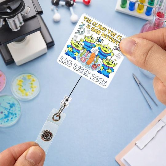 Discover Toy Story Alien Lab Week 2026 Badge Reel, Lab Story Medical Badge Holder, Cute Science Lab Tech ID Reel, Nurse Gift, Lab Week