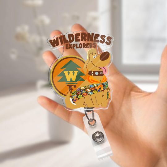 Discover Disney Wilderness Explorer Badge Reel, Up Dug Dog Badge, Nurse Badge Clip, Retractable ID Badge Holder, Gift For Nurse, Disneyland Trip 2026