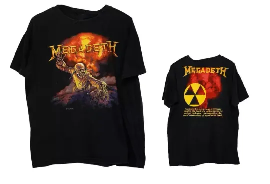 1987 Megadeth Peace Kills Tour Double Sided T-Shirt