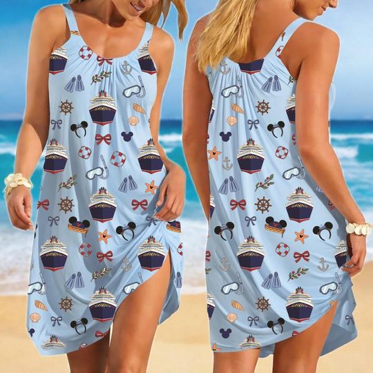 Discover Mickey Mouse Cruise Sling Summer Dress, Disney Cruise Women Dress, Disney Family Vacation 2026 Sundress, Summer Dress, Gift For Her