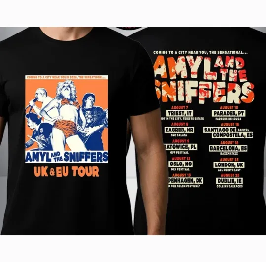 Discover Amyl And The Sniffers Band 2 Sides UK And Europe Tour 2026 T shirt