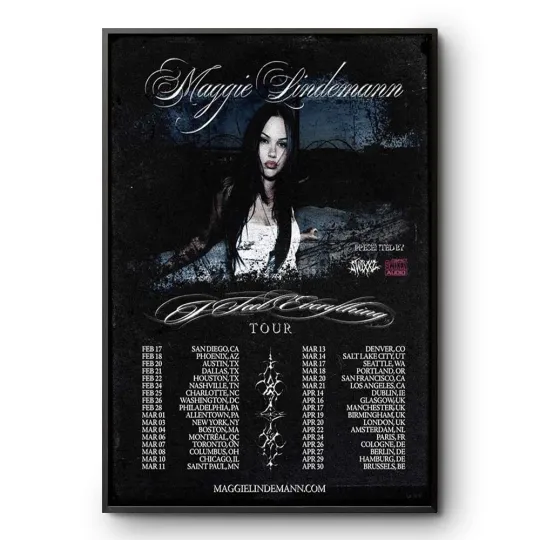 Discover Maggie Lindemann I Feel Everything Tour Poster Vertical Wall Art