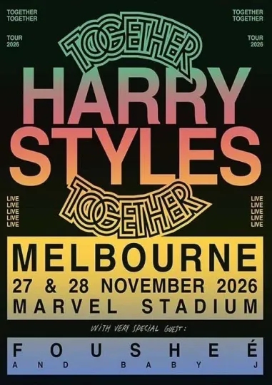 Discover Harry Melbourne 2026 Together Tour Vertical Concert Poster