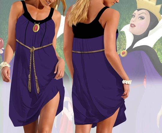 Evil Queen Inspired Women's Sling Dress, Villain Dress, Dress Up Gown, Cruise Snow White Theme Dress, Cosplay, Halloween