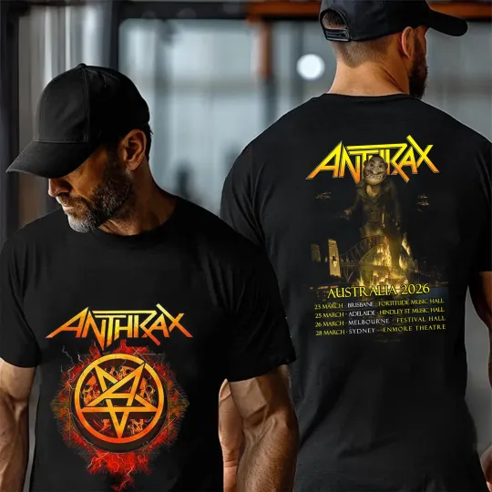 Discover Anthrax Band Australia Tour 2026 Double Sided T-Shirt