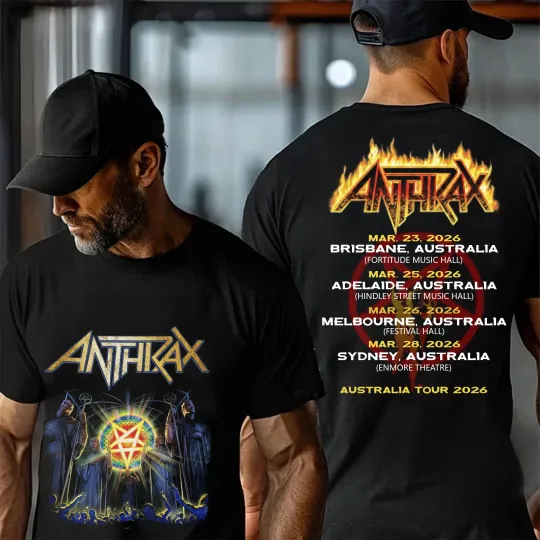 Discover Anthrax Band Tour Australia 2026 Double Sided T-Shirt