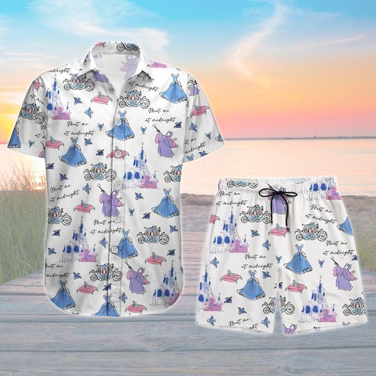 Discover Cinde Button Shirt Shorts, Meeting Me At Midnight Button Shirt, Disney Cruise Apparel, Fairytale Summer Clothes, Magical Fan Gift