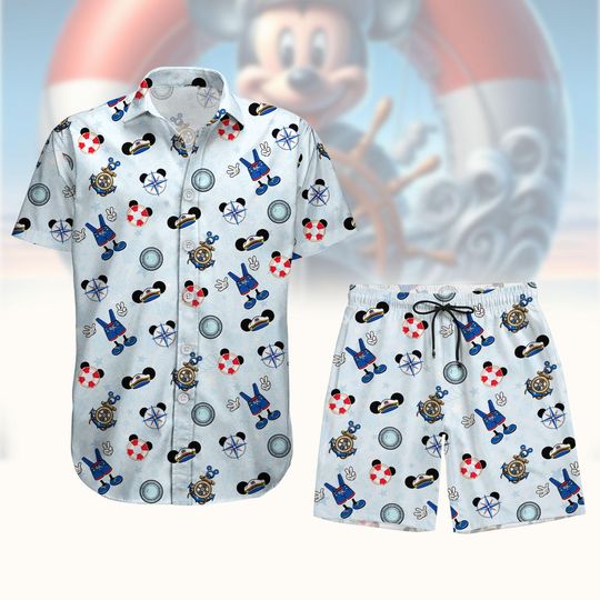 Discover Mickey Cruise Button Shirt Shorts, Disney Cruise Button Shirt, Mickey Summer Sets, Disney Cruise Ship Shirt, Mickey And Friends Shorts