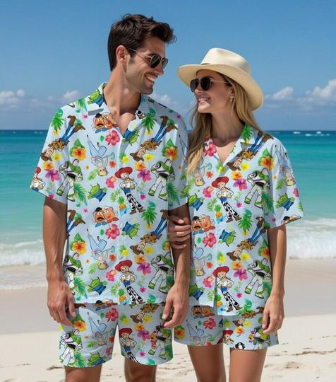Discover Disney Toy Story Hawaiian Shirt, Disney Woody Buzz Button Shirt, Hawaii Shirt, Disneyland Hawaiian Shirt, Disney Vacation Trip Button Shirt