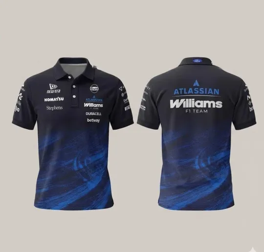 Williams Racing Team 2026 New Era Tech Custom Polo Shirt