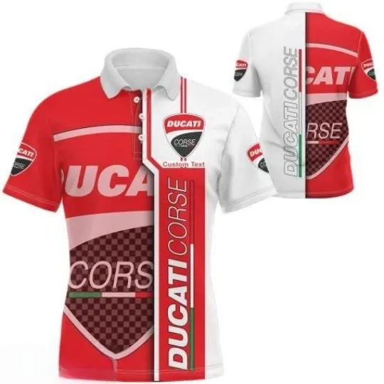 Discover Ducati Custom Text Logo Car Polo Shirt