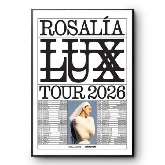 Discover Rosalia LUX Tour 2026 Poster Europe North America Music Concert Wall Decor Print