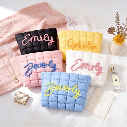 Explore Personalized Quilted Nylon Makeup Bags