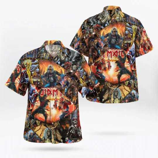 Iron Maiden Hawaiian Shirt Aloha Shirt for Men and Women