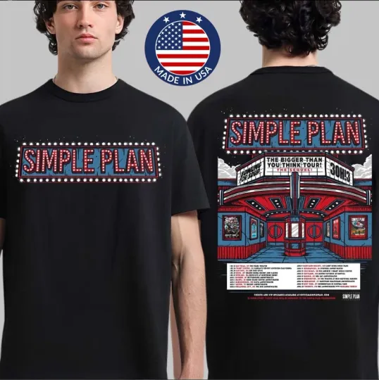 Discover Simple Plan The Bigger Than You Think Tour Sequel 2026 NA Dates 2-Sided Tee