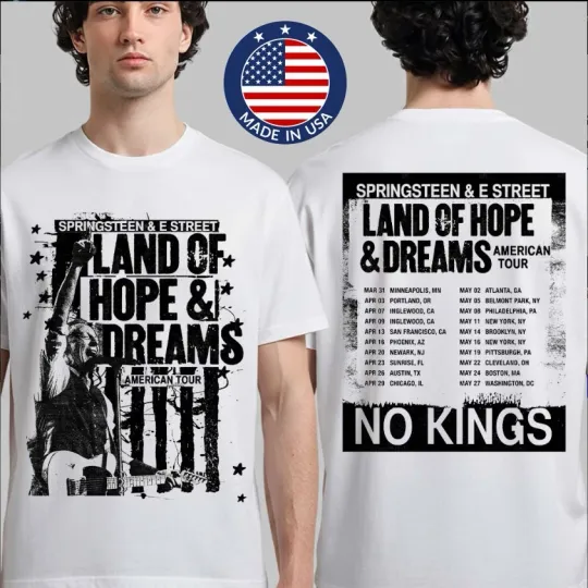 Discover Bruce Springsteen Land Of Hope Dreams Tour 2026 Schedule Dates 2-Sided T-Shirt