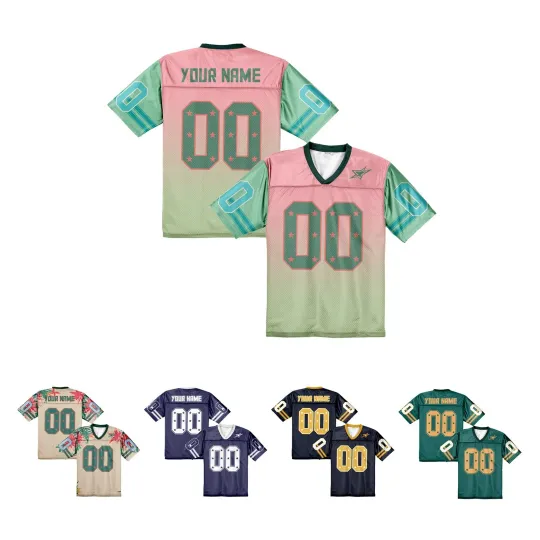 Discover Vintage Star Mesh Football Jersey V-Neck with Custom Name & Number Adult Sizes