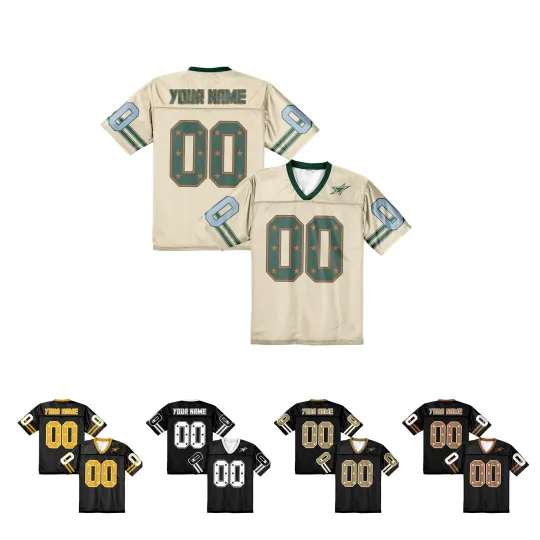 Discover Custom Vintage Mesh Football Jersey with Star Design, V-Neck, Personalized Name and Number