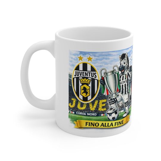 Discover Juventus Retro Football Mug: Fino Alla Fine Zebra Mascot