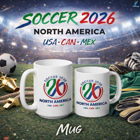 Discover Soccer 2026 North America Mug Football Fan Coffee Mug 11oz 15oz White Gift