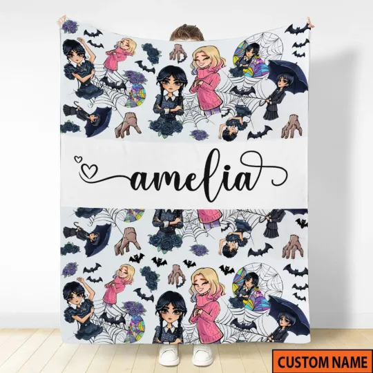 Discover Gothic Dark Family Flannel Blanket Horror Halloween Gift Throw