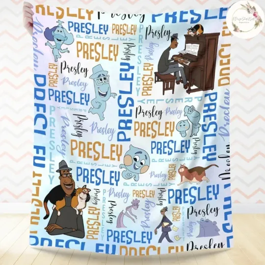 Discover Personalized Music Spirit Flannel Blanket Custom Name Kids Gift