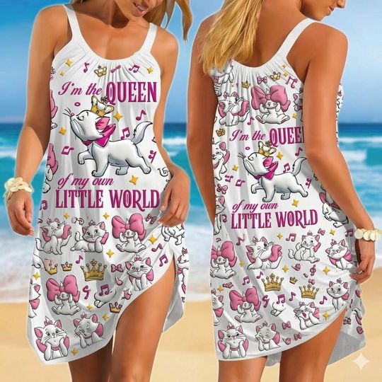 Discover The Aristocats Cat Sling Summer Dress, Marie Cat Women Dress, Disneyland Vacation Dress, Cute Cat Lover Dress, Gift For Her