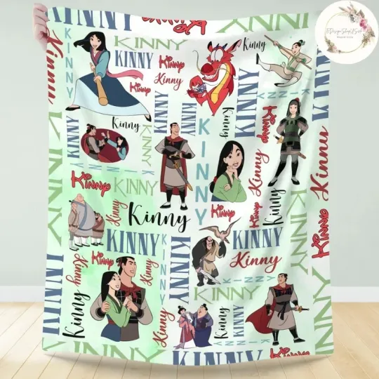 Personalized Warrior Princess Custom Name Flannel Blanket Birthday Gift