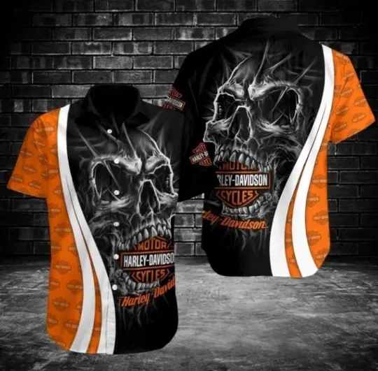 Discover Personalized Harley Motor Racing Davidson Casual Button Down Shirt Unisex Adults