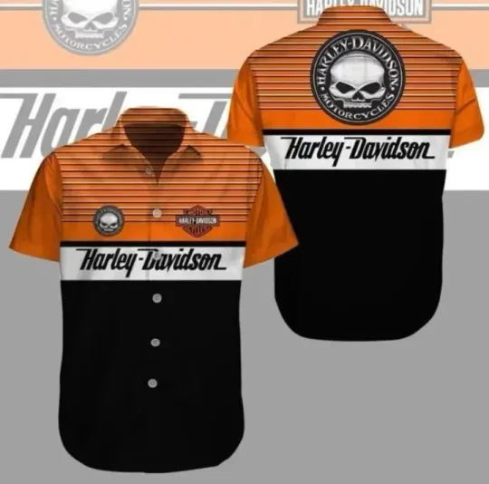 Discover Personalized Harley Motor Racing Davidson Casual Button Down Shirt Unisex Adults
