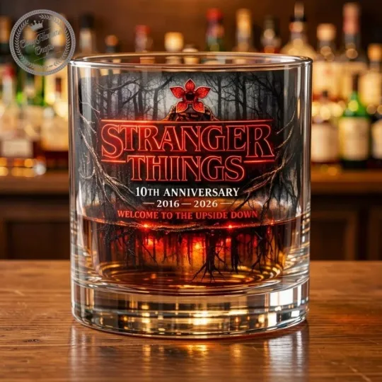 Discover Stranger Things 10Th Anniversary Whiskey Glass