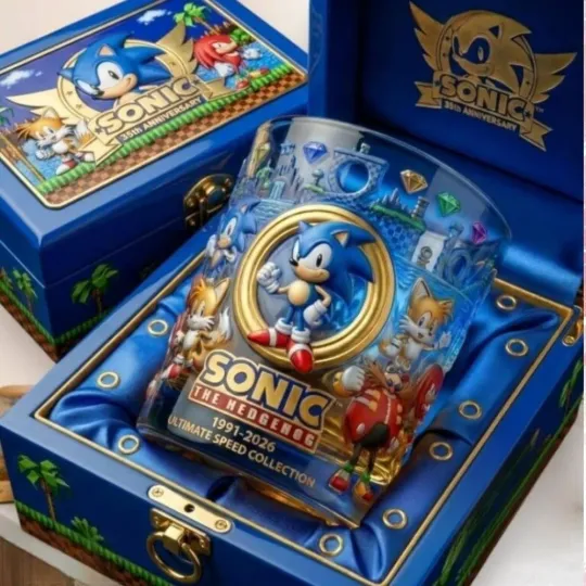 Sonic The Hedgehog 1991 2026 Ultimate Speed Collection Whiskey Glass