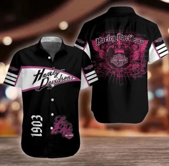 Discover Harley Motor Racing Davidson Casual Button Down Shirt Unisex Adults