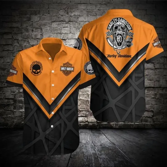 Discover Harley Motor Racing Davidson Casual Button Down Shirt Unisex Adults
