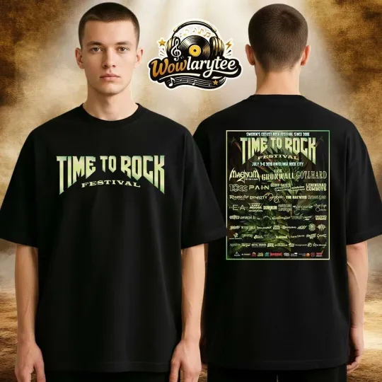 Discover Time To Rock Festival Tour Dates Poster Time To Rock Festival 2026 T-Shirt
