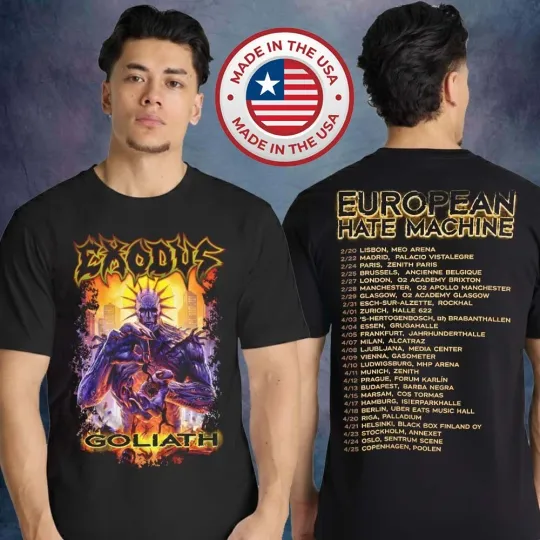 Discover Exodus Goliath Tour 2026 Double Sided T-Shirt