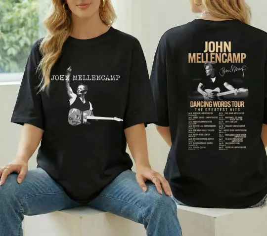 Discover Mellencamp the Greatest Hits John Mellencamp Dancing Words Tour 2026 T-Shirt