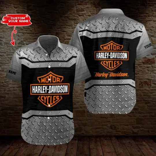 Discover Personalized Harley Motor Racing Davidson Casual Button Down Shirt Unisex Adults