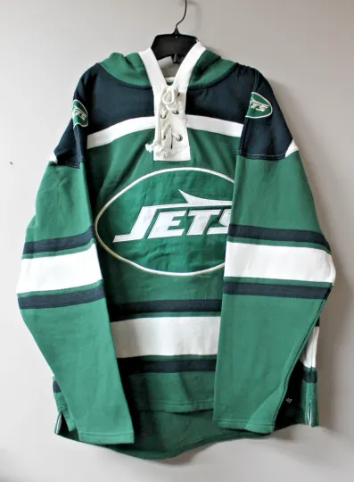 Discover New football New York Jets Lacer jersey style mid weight cotton hoodie men's XXL