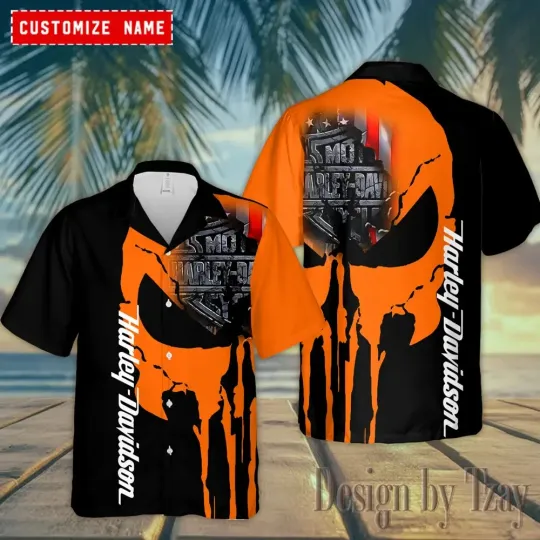 Discover Personalized Harley Motor Racing Davidson Casual Button Down Shirt Unisex Adults