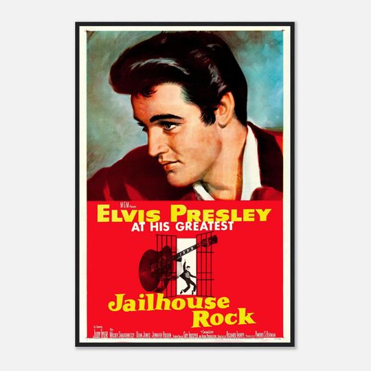 Discover Jailhouse Rock Poster | 1957 Elvis Presley Print | Vintage Rock n Roll Movie Wall Art